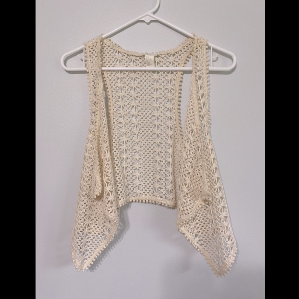 Cream Lace Vest